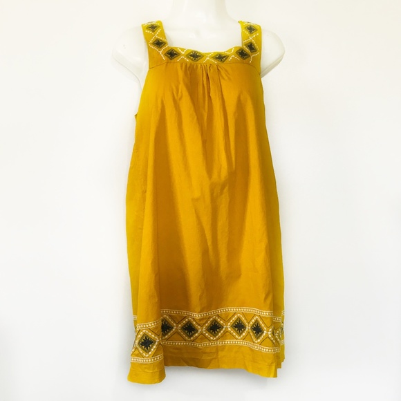 Flying Tomato Dresses & Skirts - Flying Tomato Boho Shift Dress Yellow Embroidered
